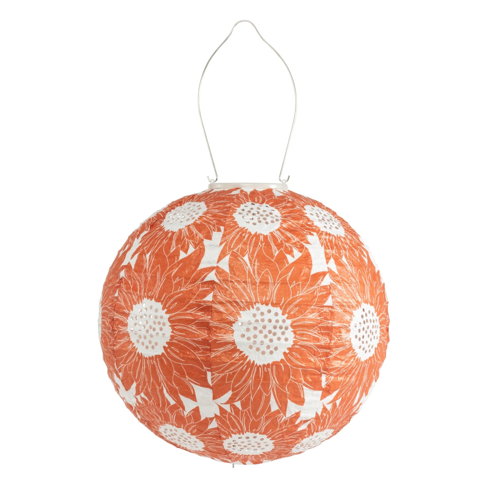 Allsop Soji Stella Sunflower Solar Lantern, 12-Inch, Dupont Tyvek, Persimmon