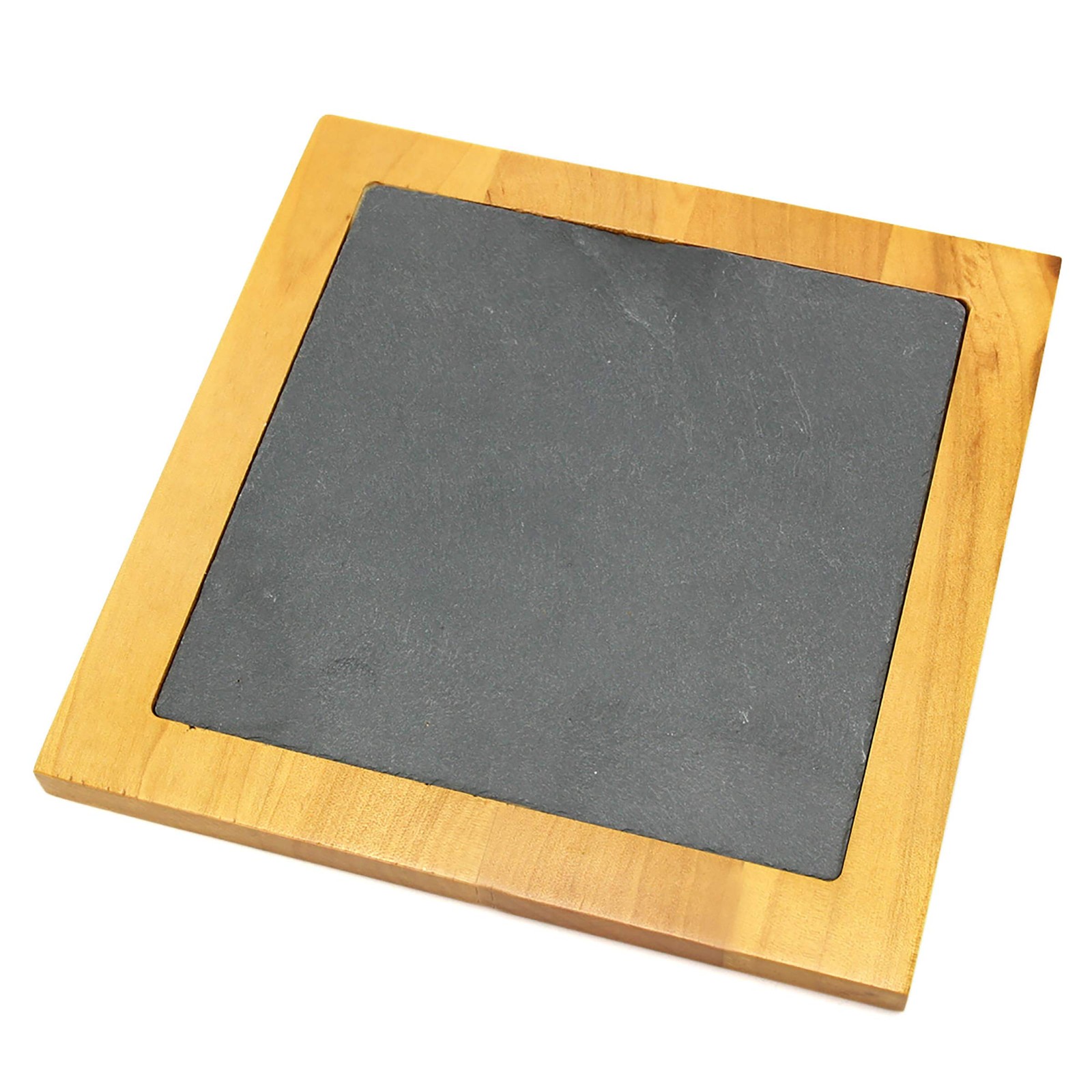 Creative Home Pine Wood Square w/Slate Insert 7.5″ X 7.5″ Trivet