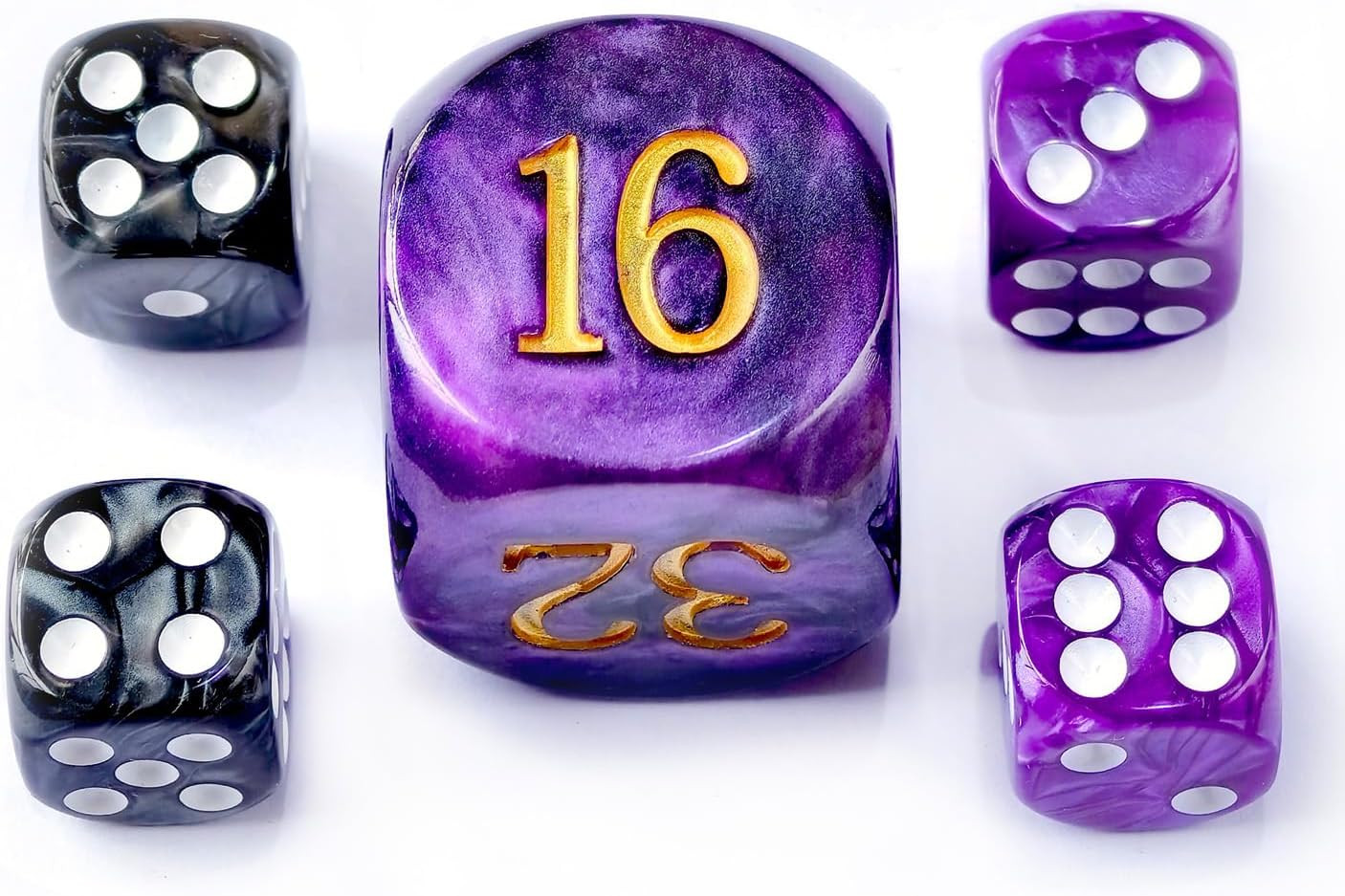 5pcs Set 30MM Backgammon Pearl Dice Set – 30MM (1 3/16″) Large Backgammon Doubli
