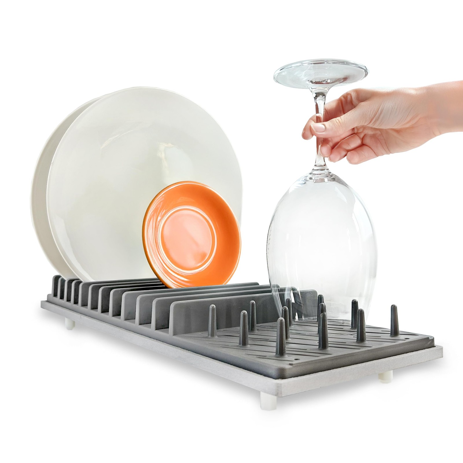 Momo Lifestyle Small Stone Drying Rack & Multi-Use Tray, Grey