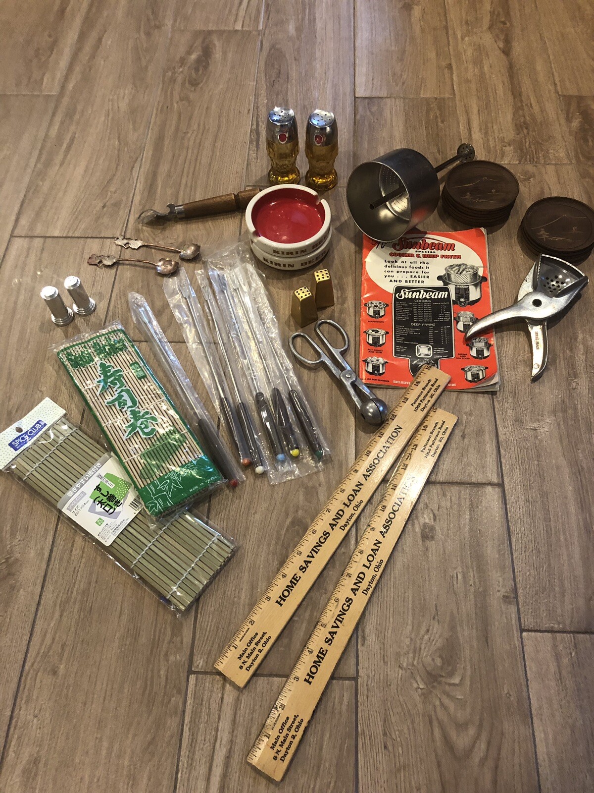 Vintage Kitchen-Junk Drawer-Miscellaneous Mixed Lot: Fondue Forks-Garlic Press
