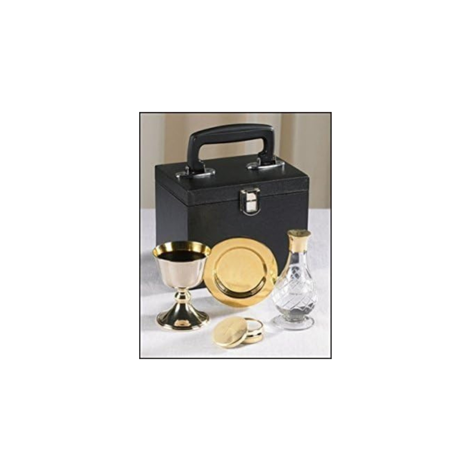 Chalice Paten Pyx Holy Water Bottle Carrying Case Minister Traveling Mass Kit