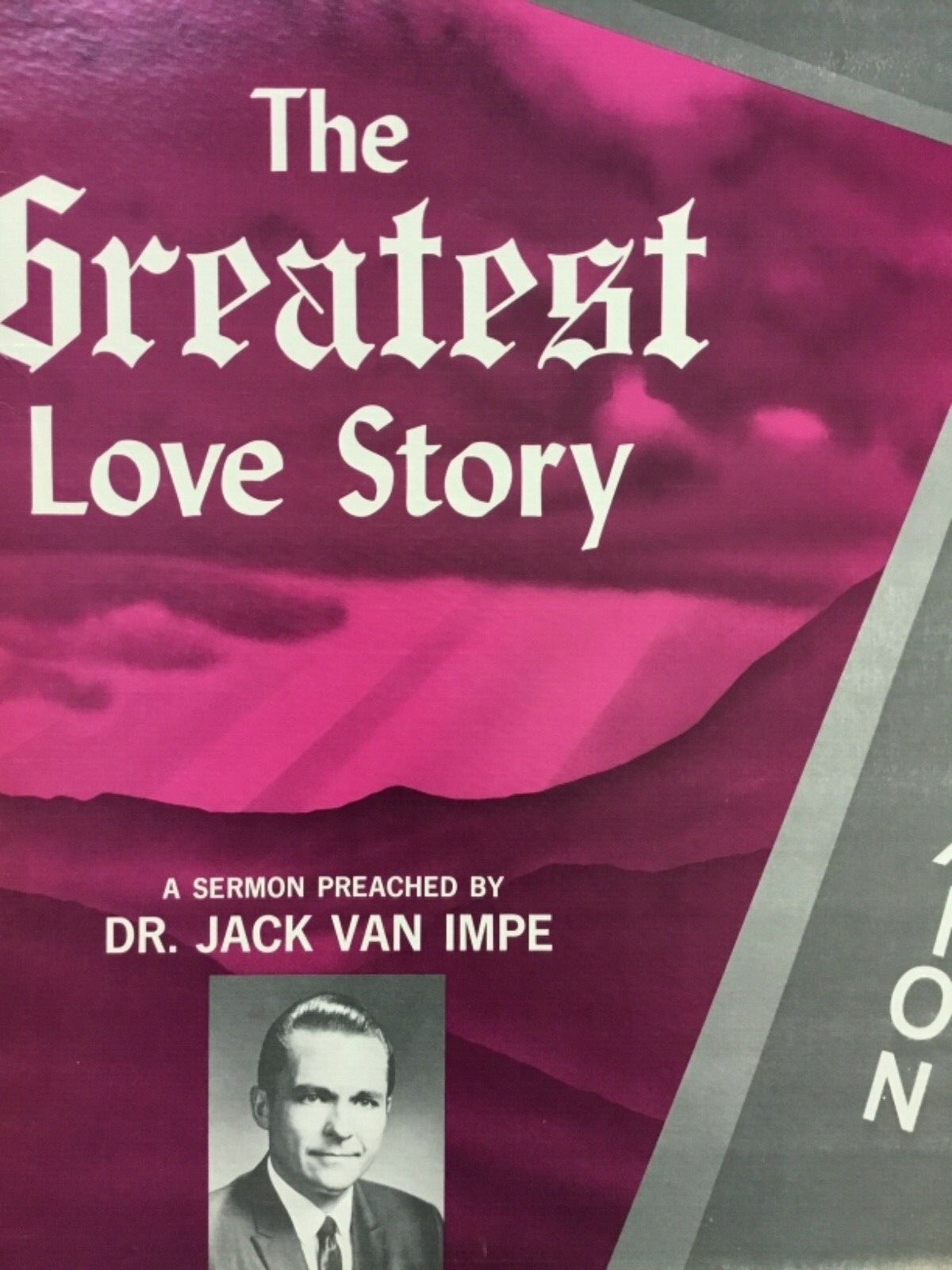 Dr.Jack Van Impe: THE GREATEST LOVE STORY vinyl LP MINT+bonus CD
