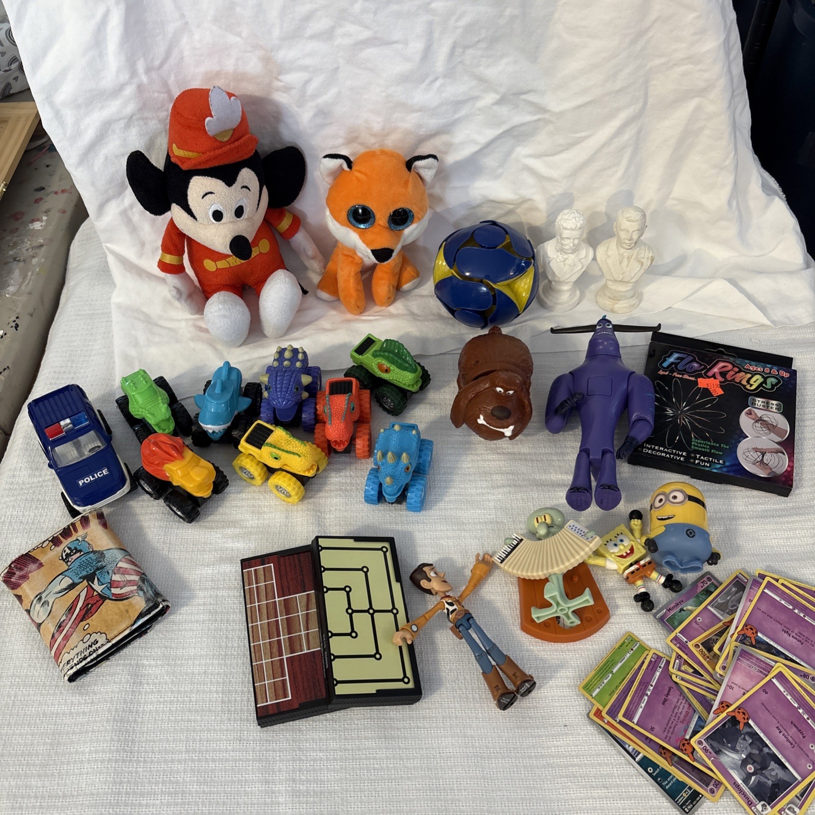 Junk Drawer Box Lot Toys Toy Bundle Vtg Newer Action Figures Disney Pokemon Boys