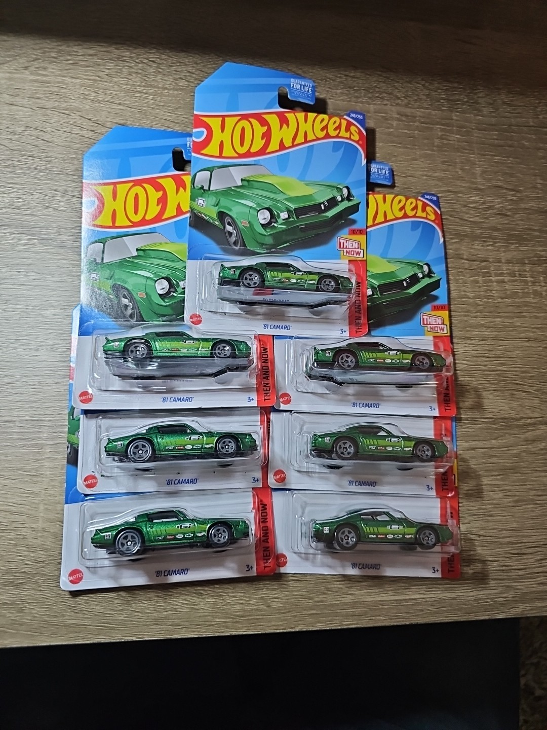 Hot Wheels ’81 Camaro Then And Now 10/10 Green Diecast 1:64 Scale Set of 7