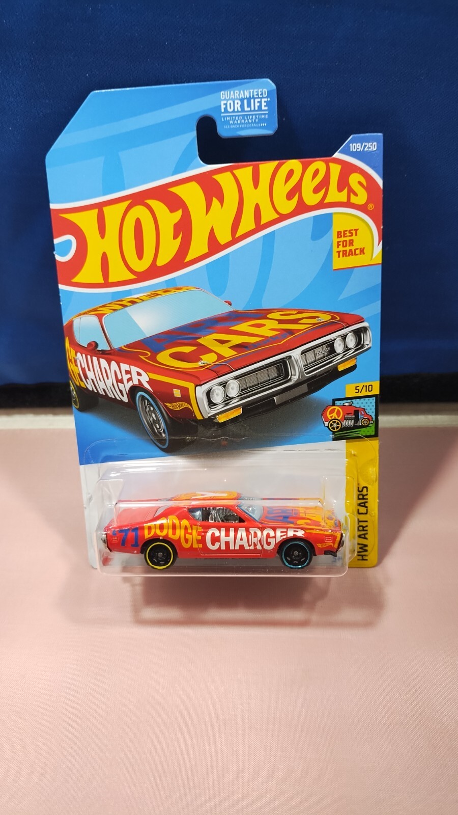 Hot Wheels ’71 Dodge Charger HW Art Cars Series #5/10 Red Diecast 1:64 Scale New