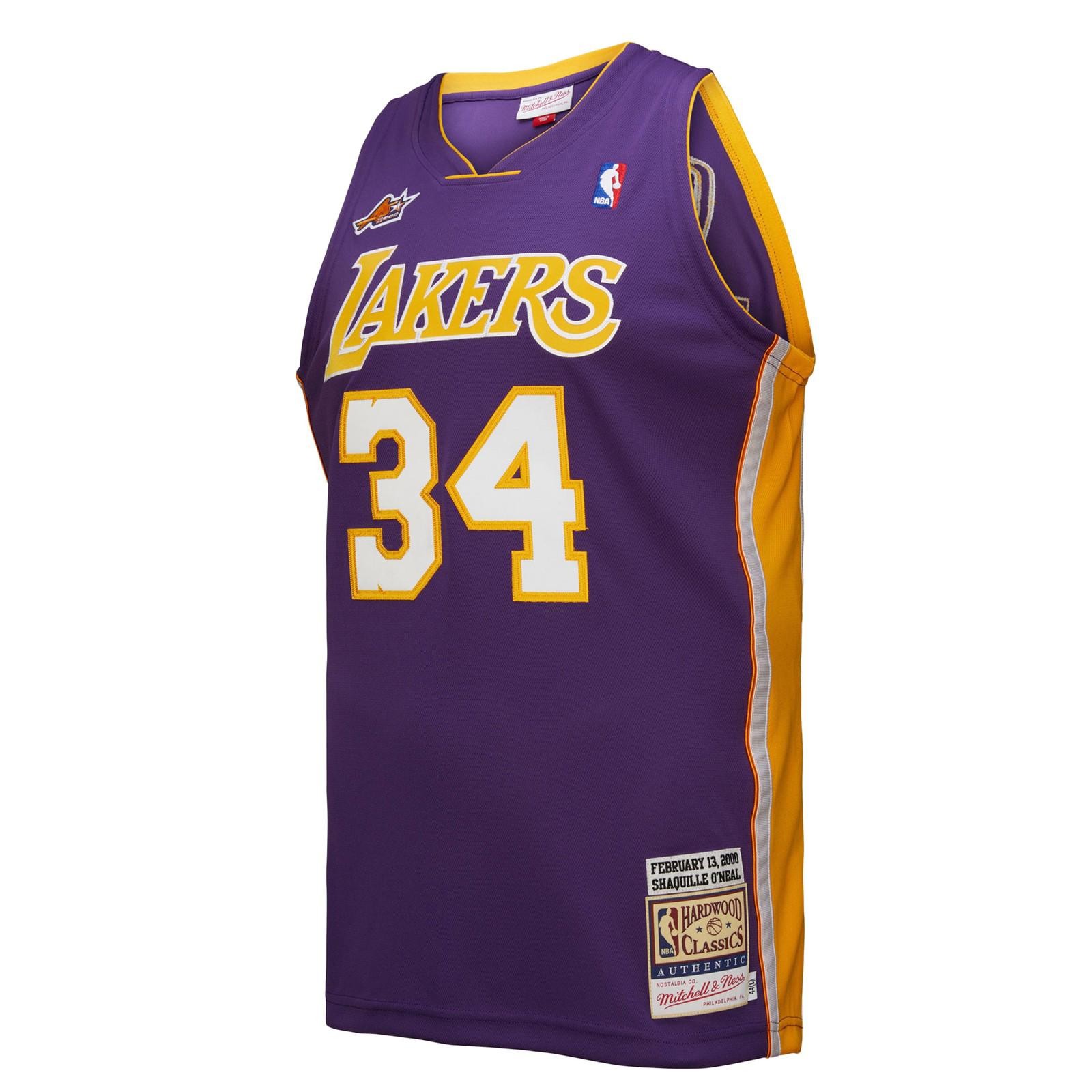 Men’s-Mitchell & Ness Shaquille O’Neal Purple Los Angeles Lakers 2000 NBA SMALL