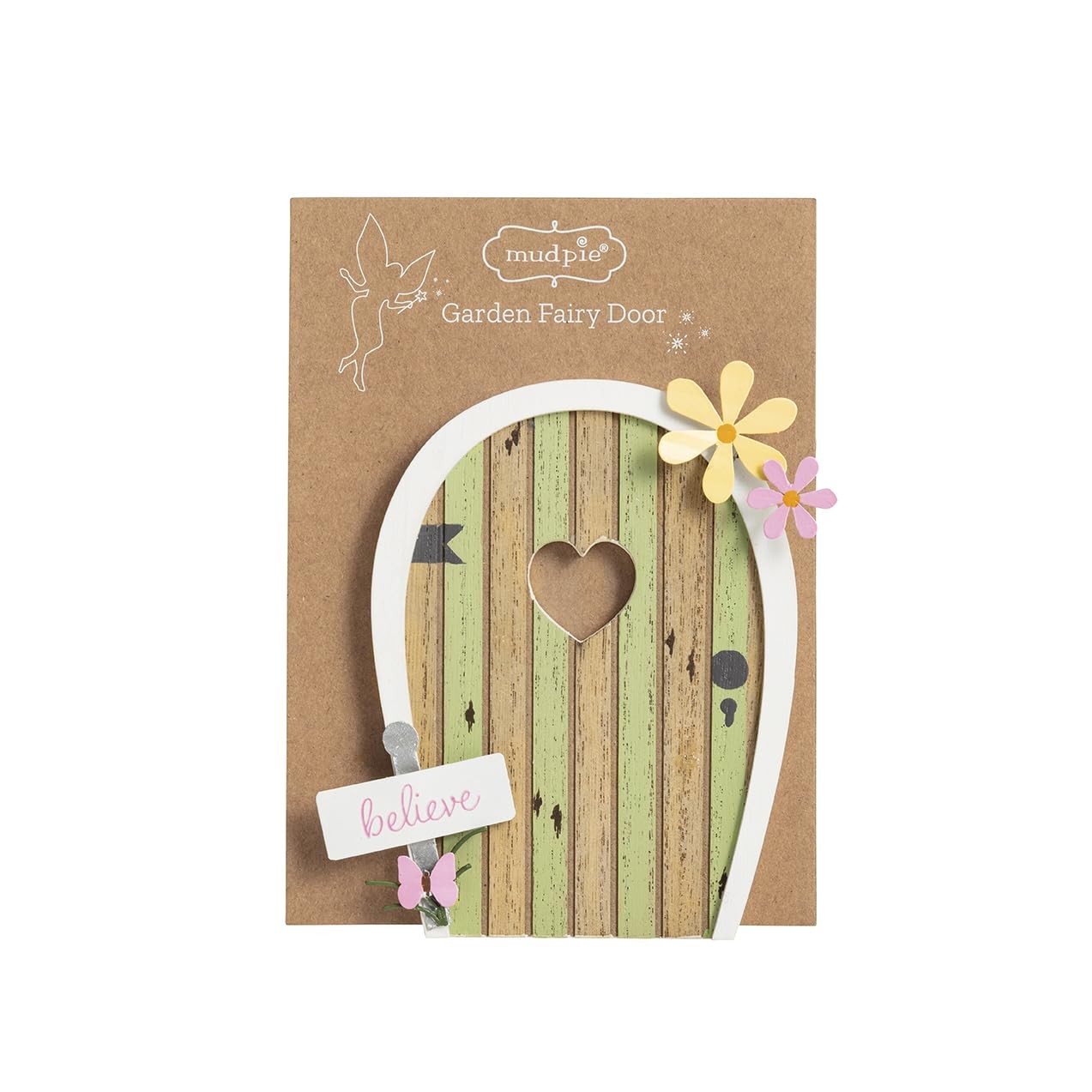 Mud Pie Pine Wood Green Garden Fairy Door