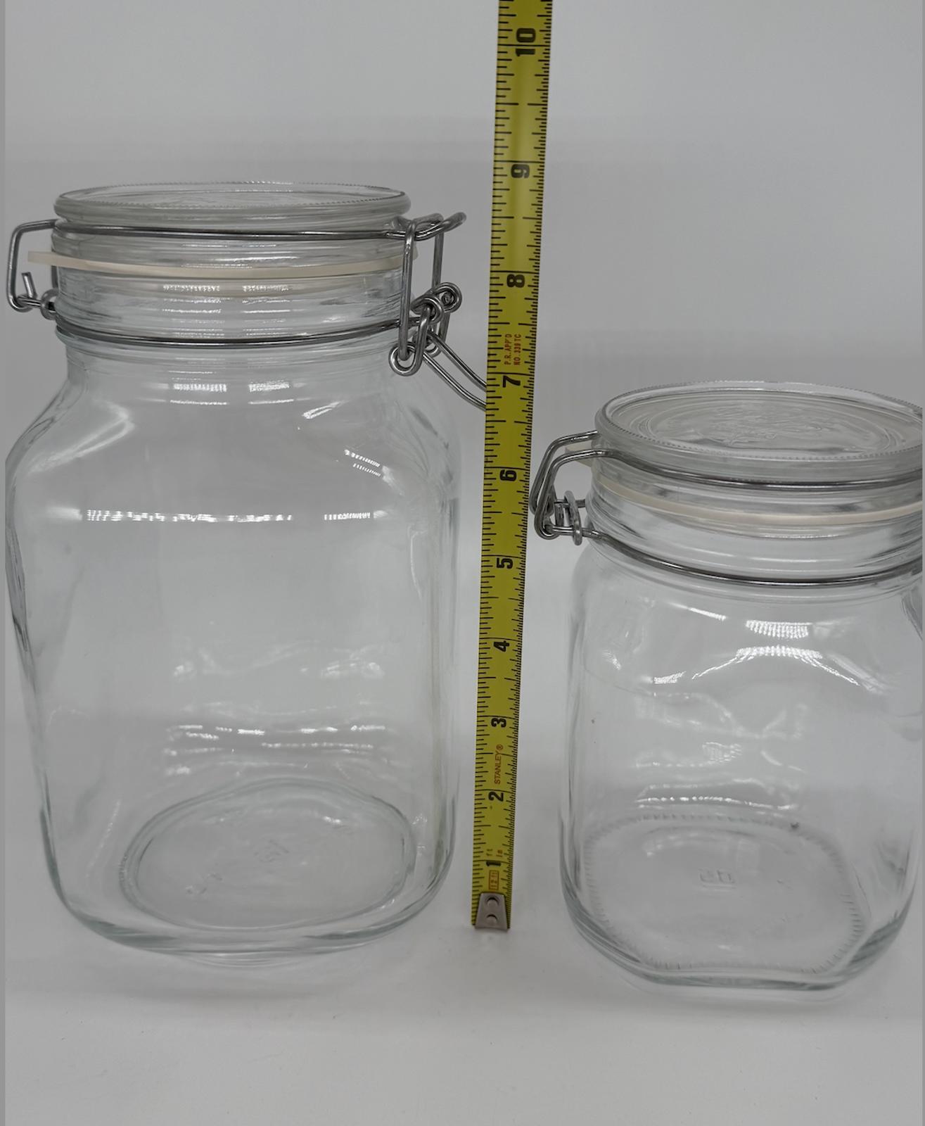 Set of 2 Glass Storage Jars with Airtight Lids