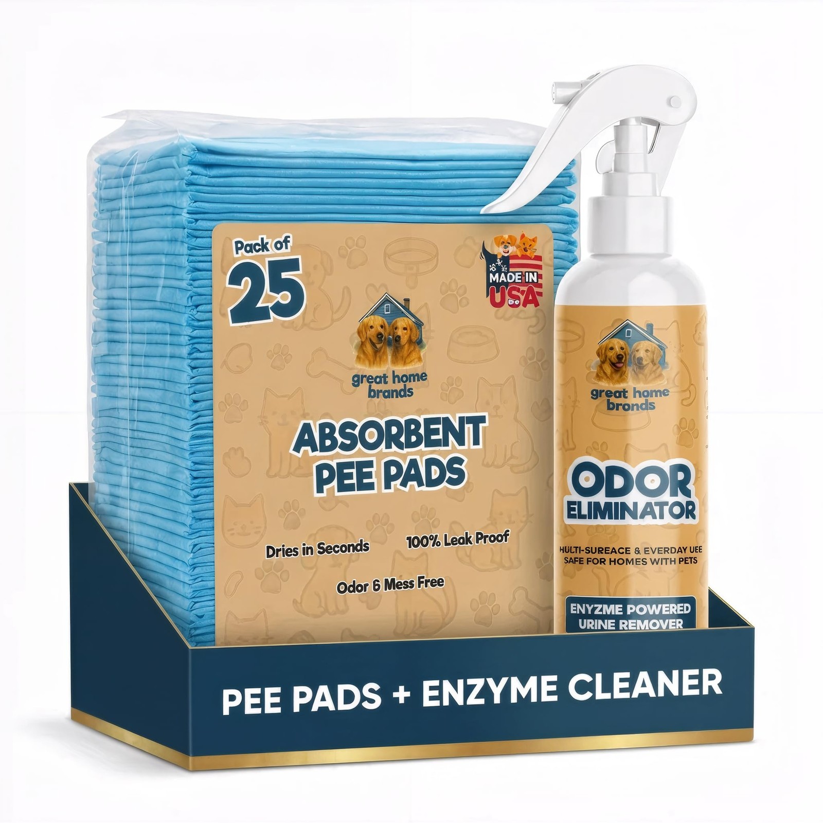 Extra Large Dog Pee Pads, 30×23″, 25 Count, Leak-Proof Disposable Training Pads