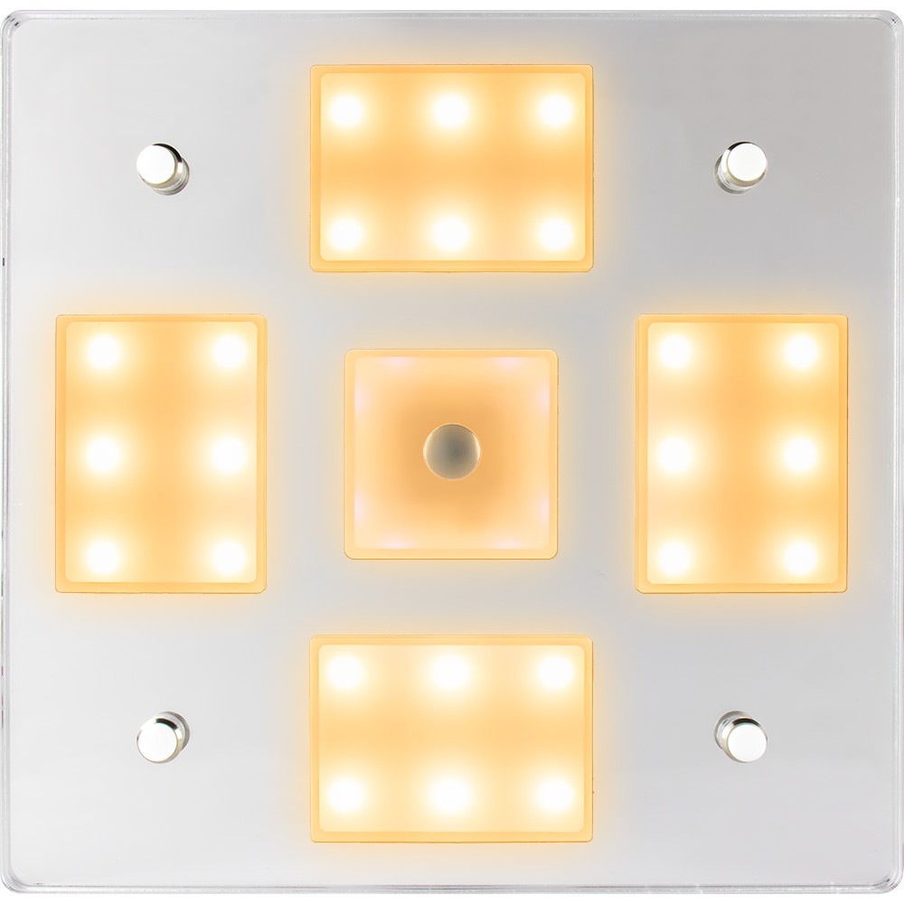 Sea-Dog Square LED Mirror Light w/On/Off Dimmer – White & Blue 401840-3