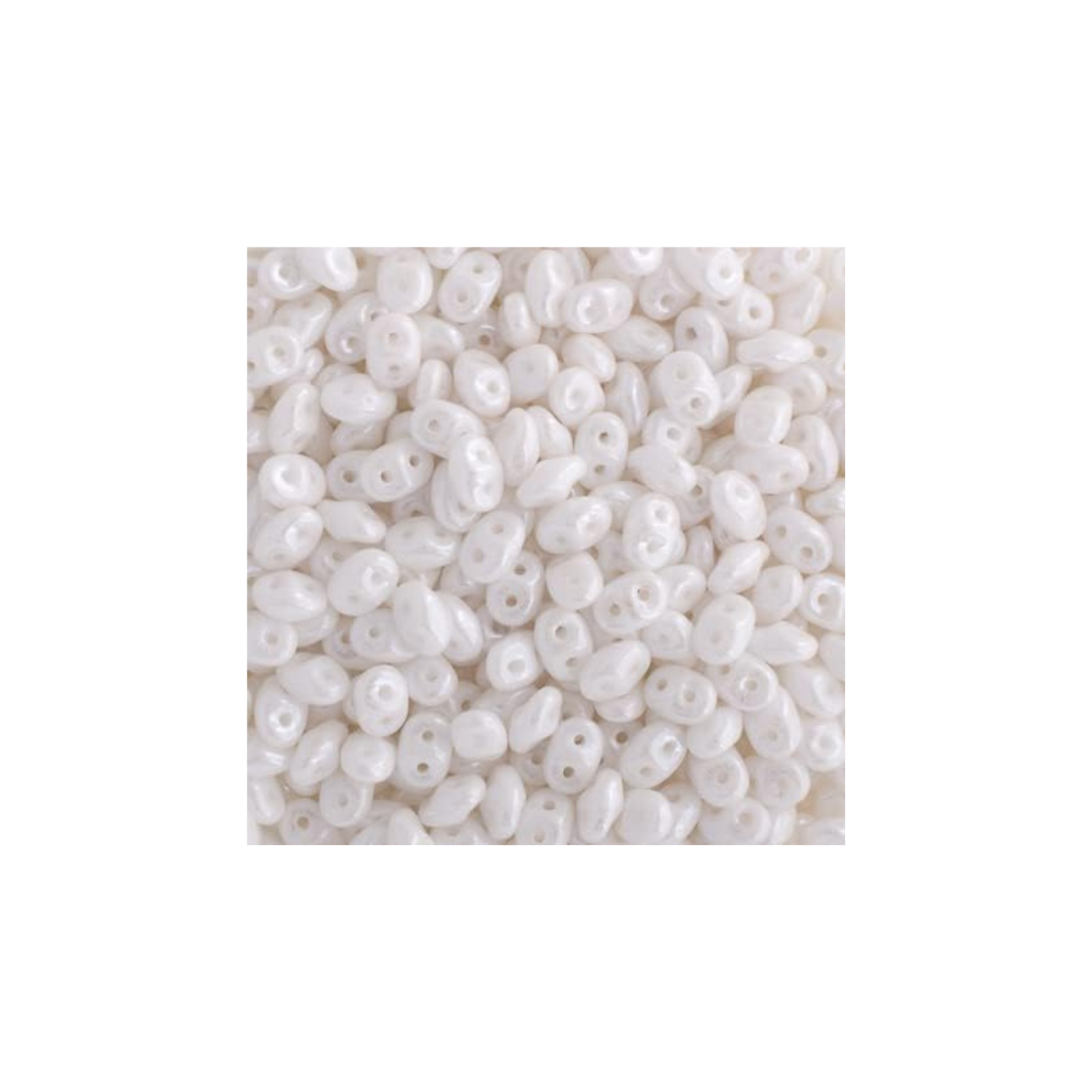 100g Czech SuperDuo 2-Hole 2.5x5mm White Luster Beads for Jewelry Making DIY