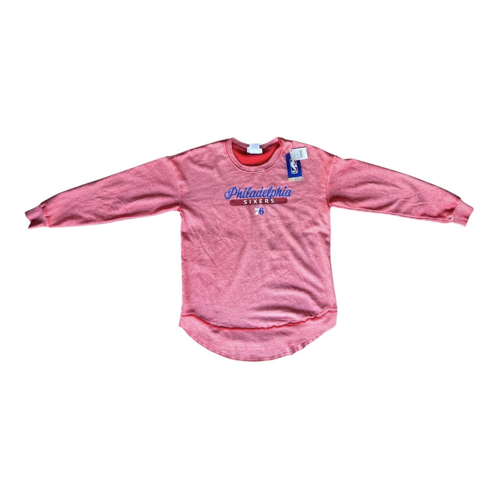Philadelphia 76ers Pink Crewneck Sweater Women Medium NBA Official Gear