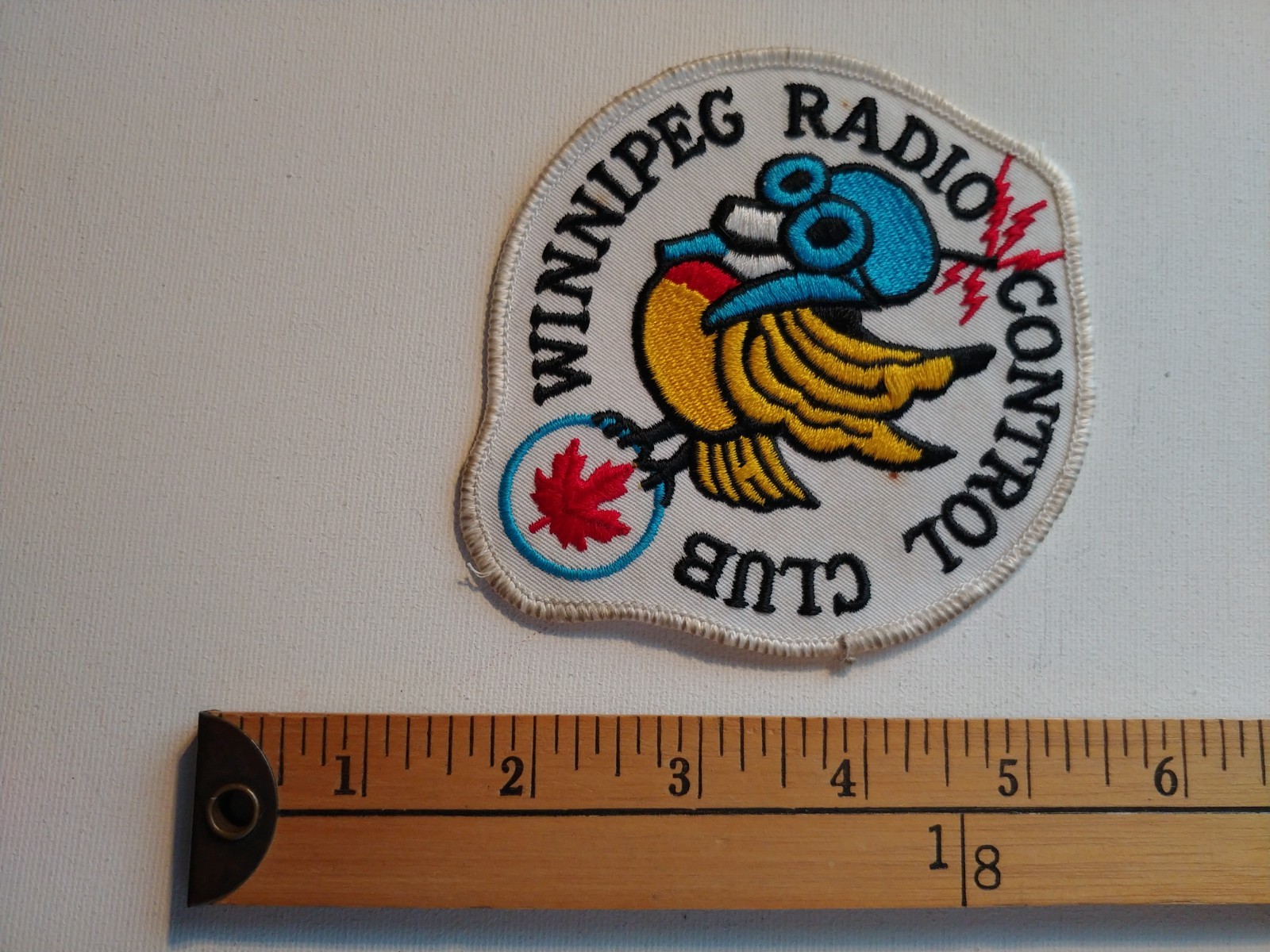* 1 RARE WINNIPEG RADIO CONTROL CLUB RC MODEL SCALE BADGE PATCH CREST ECUSSON *