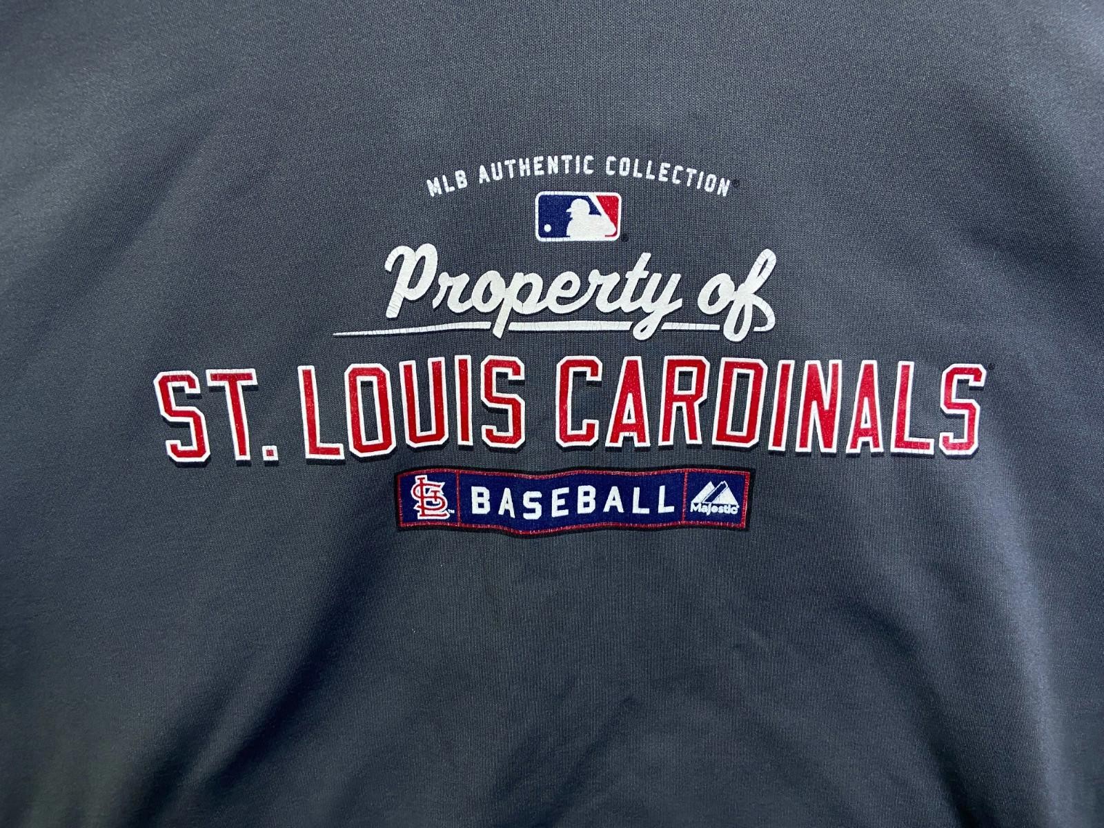 Majestic Athletic Men St Louis Cardinals Therma Base Kangaroo Pocket Hoodie XL