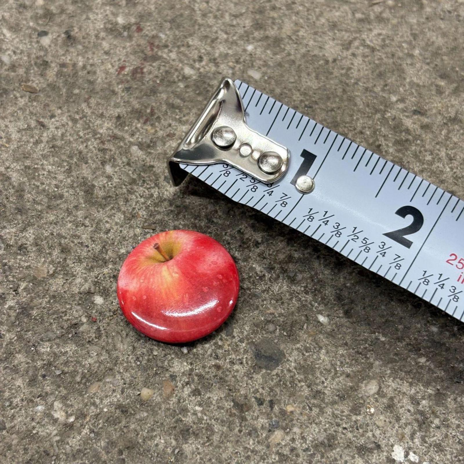 Photorealistic Red Apple Mini 1 Pinback Button Fruit Novelty