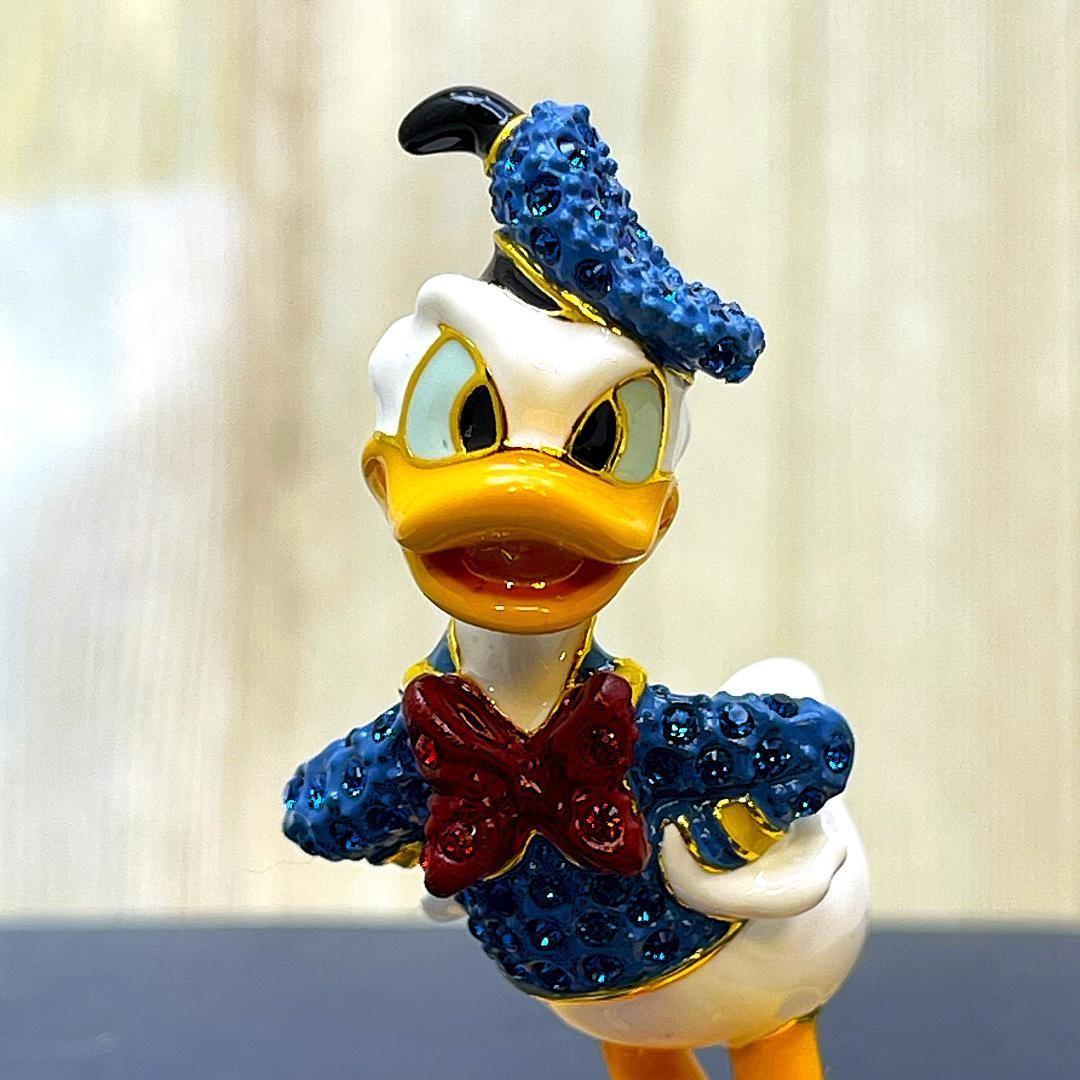 Donald Duck Swarovski Metal Figure Disney TDL Cinderella Castle 5.7cm Used
