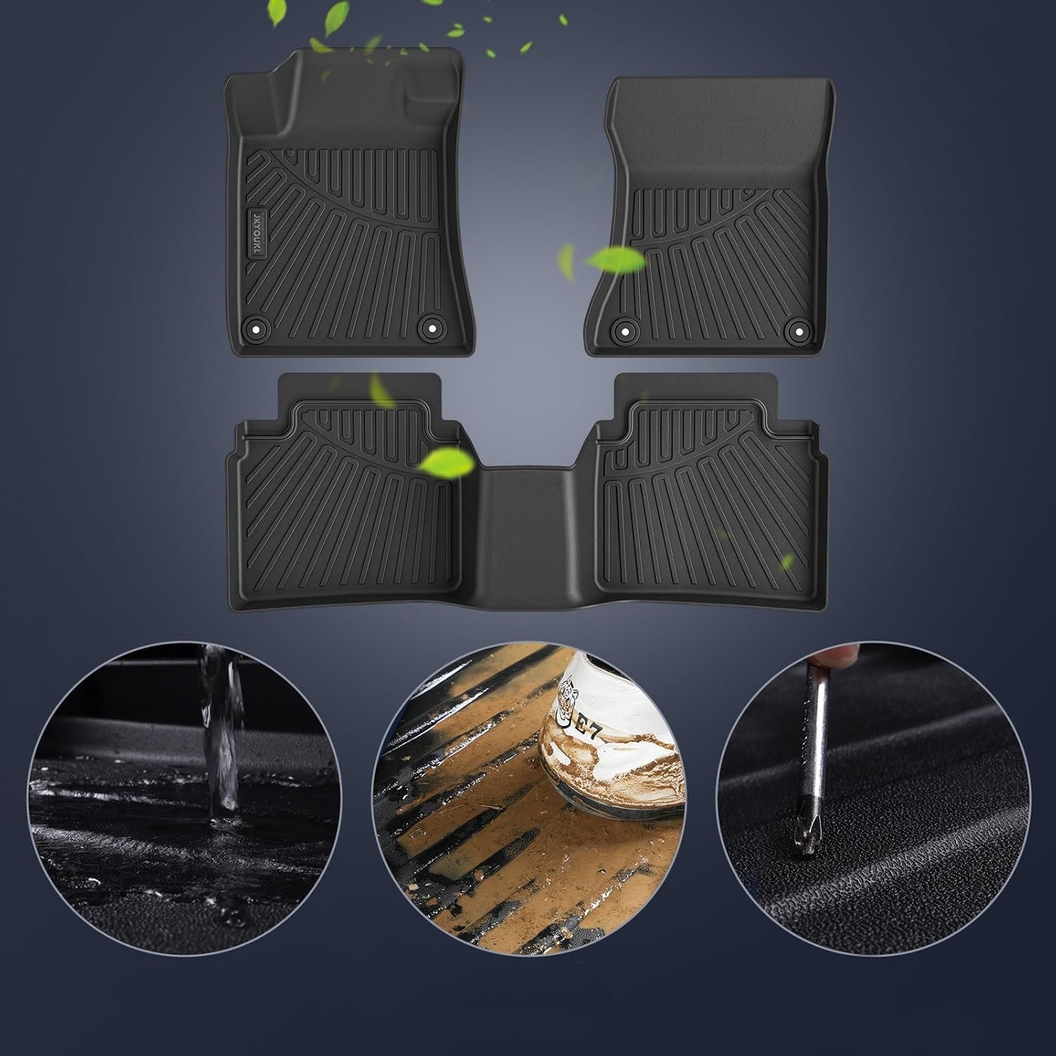 Floor Mats Compatible for 2024 Hyundai Santa fe, 3 Rows Floor Mats Rubber