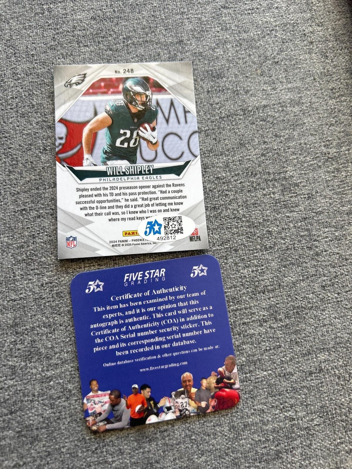 Will Shipley Signed Autographed Philadelphia Eagles Rookie RC Football Card COA