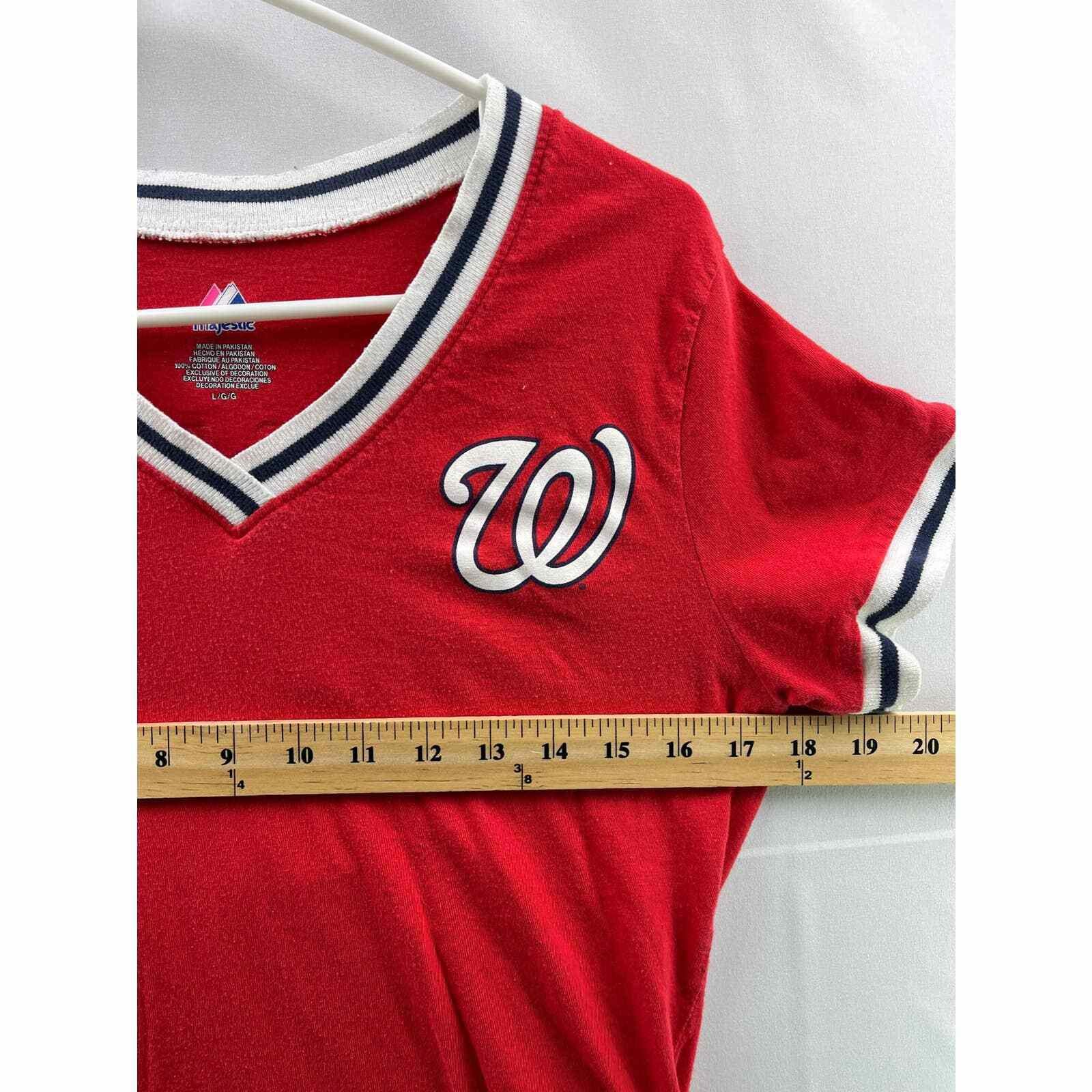 Harper Washington Nationals Womens Majestic MLB Baseball T-Shirt Red L Team Logo