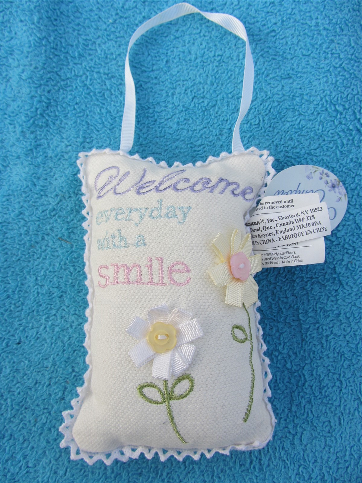 DOOR HANGS Cottage Comfort Amscan WELCOME everyday & LOVE Blooms 4″ x 6″