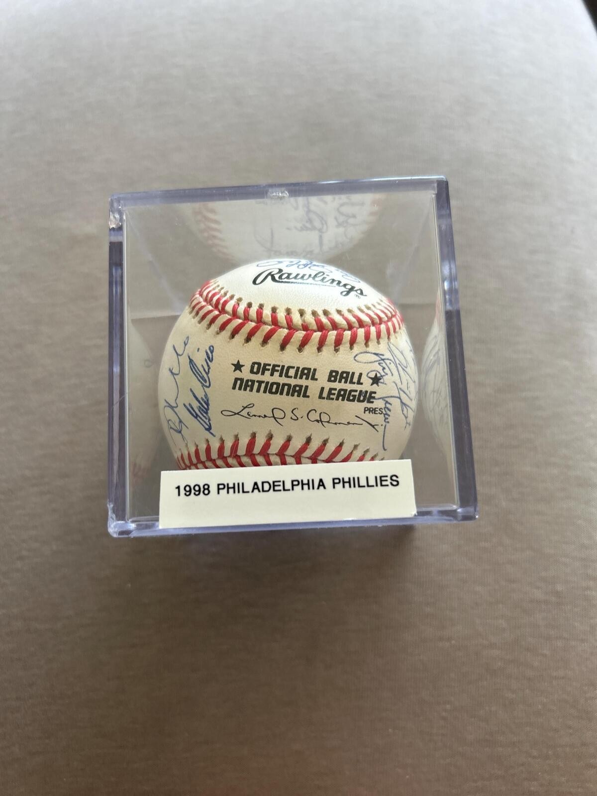 1998 Philadelphia Phillies Team Signed Autograph Baseball (27) Schilling, Rolen