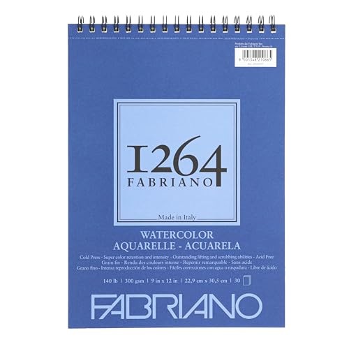 Fabriano 1264 Watercolor Pad, 9 x 12, Bright White