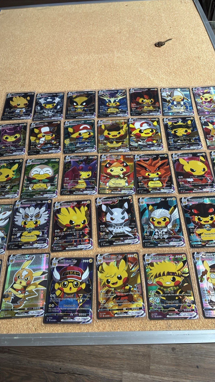 Custom Pokemon Pikachu VCOS Full Art High Quality Near Mint Condition Lot Of 37