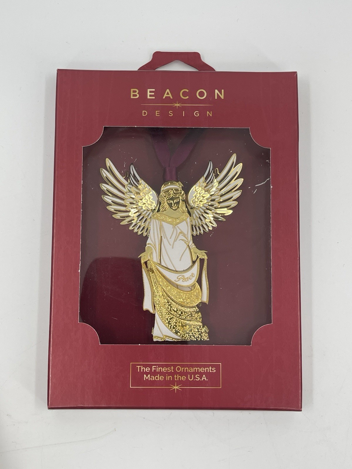 Beacon Design “Holiday Angel” Gold Tone Christmas Holiday Ornament NIP New