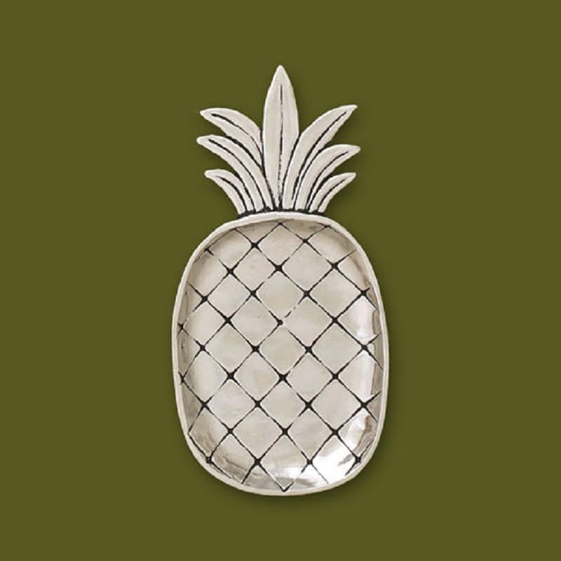 Basic Spirit Pewter Pineapple Small Tray 5 Inch Trinket Dish Ring Holder Gift