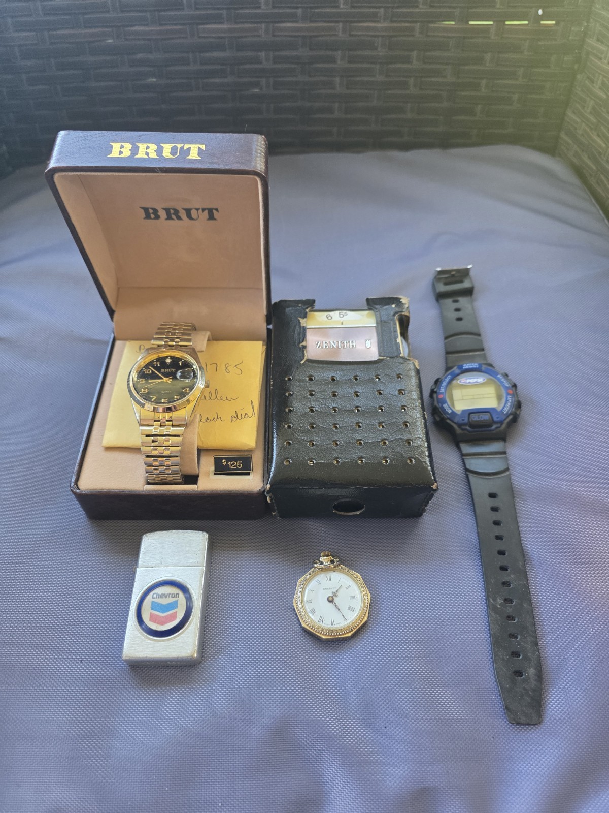 Vintage Junk Drawer Estate Sales Find Lot Watches,lighter & Zenith Transistor #7