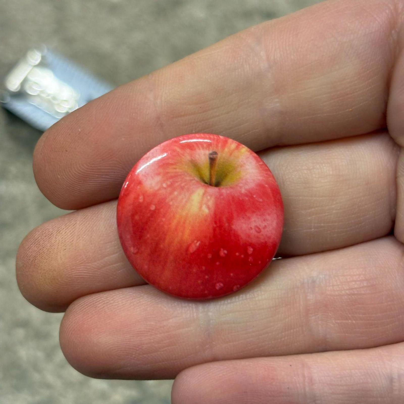 Photorealistic Red Apple Mini 1 Pinback Button Fruit Novelty