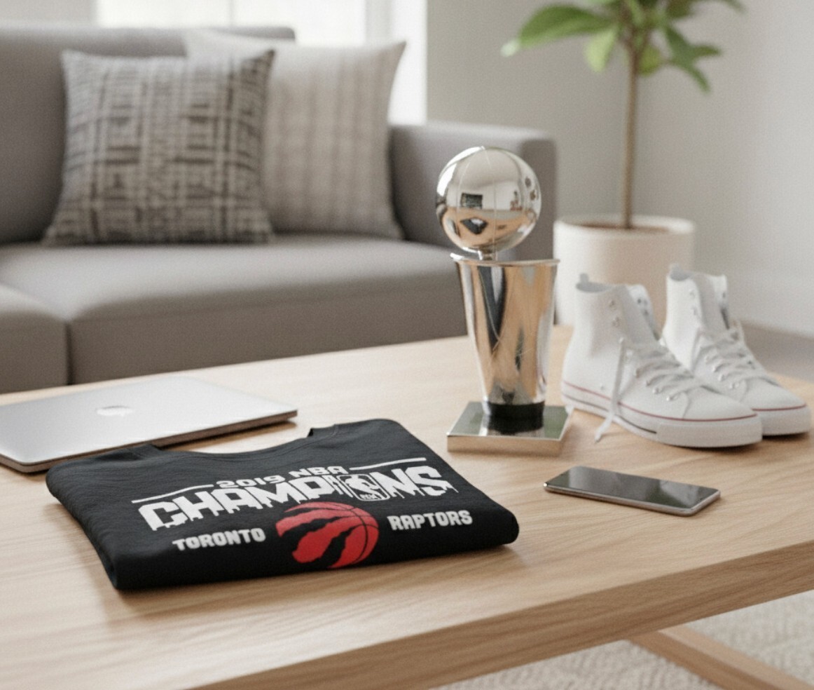 Toronto Raptors NBA T-Shirt 2019 Champions, Black Graphic Tee, GUC, Size Small