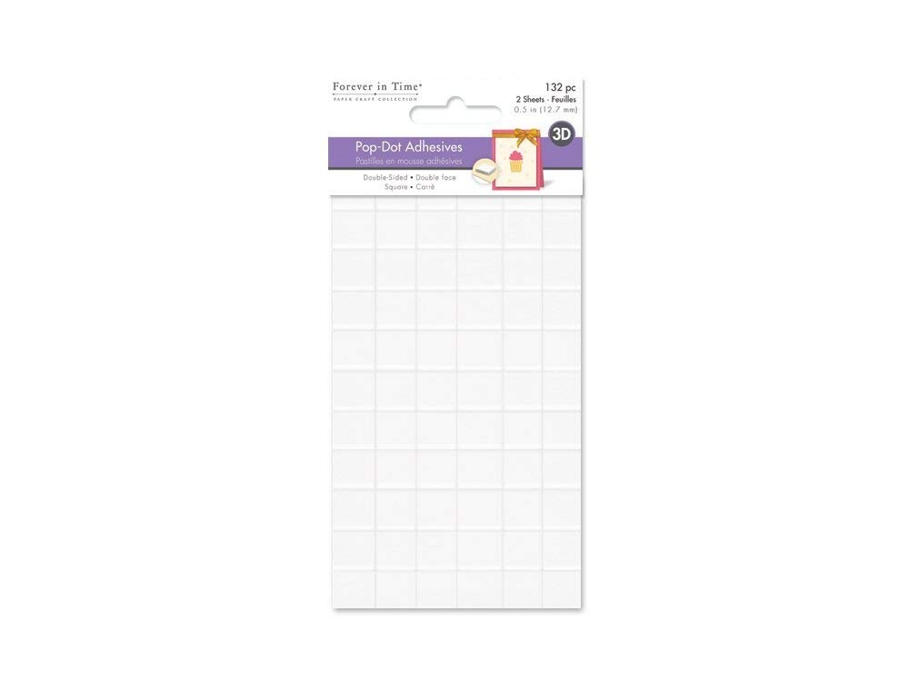 Forever In Time 3D Pop Dots Square Foam Mount 1/2in 132ct PD110 White