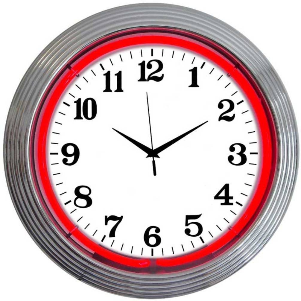 Wholesale lot 5 Blue Green yellow red NEON clock sign Garage Kitchen wall lamp