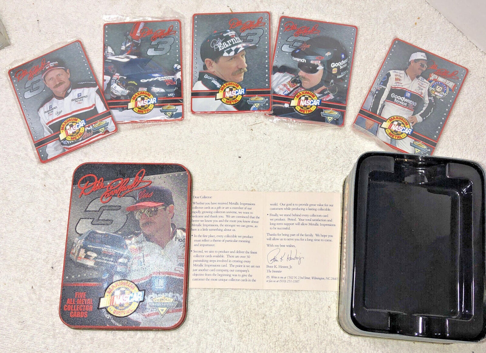 NEW DALE EARNHARDT #3 Five All METAL COMPLETE COLLECTOR CARD SET in Tin Box !