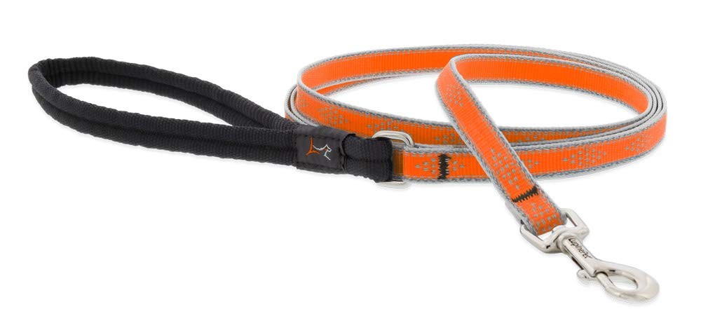Lupine Reflective Dog Leash 6-Foot by 1/2″ Wide Orange Diamond
