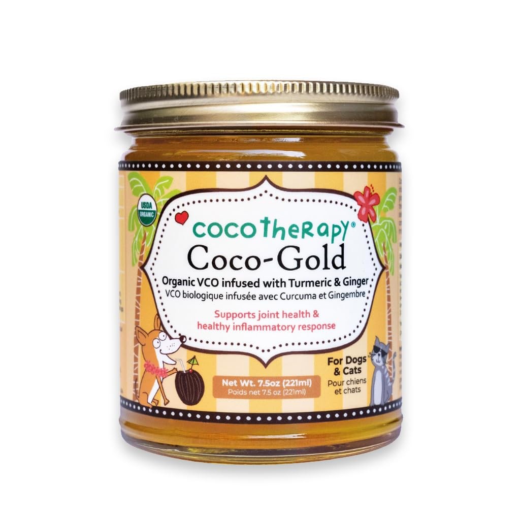CocoTherapy Coco-Gold Coconut Oil with Turmeric & Ginger 7.5 oz Organic