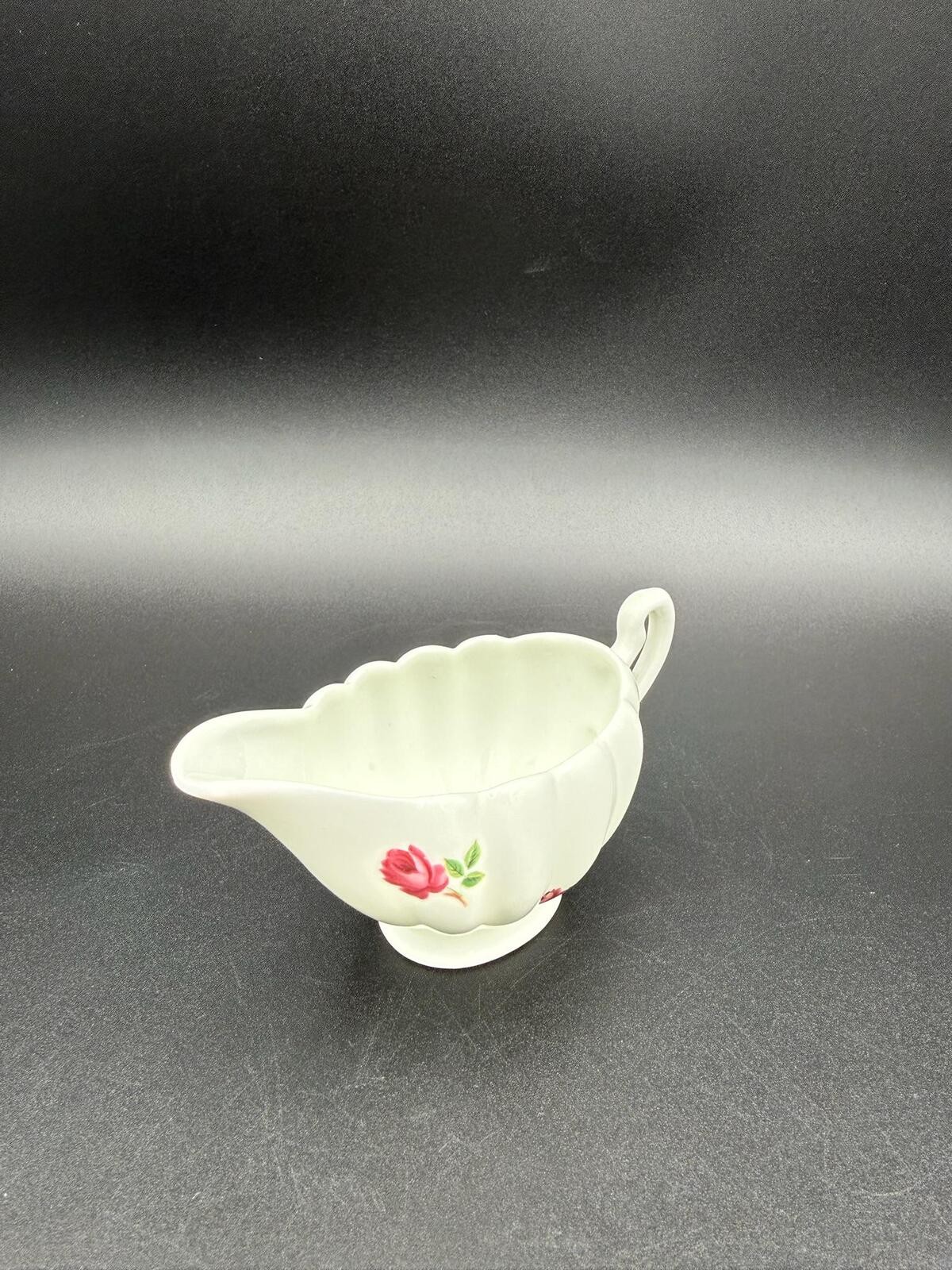 Vintage Jubilee Fine Bone China Creamer Pink Rose Scalloped