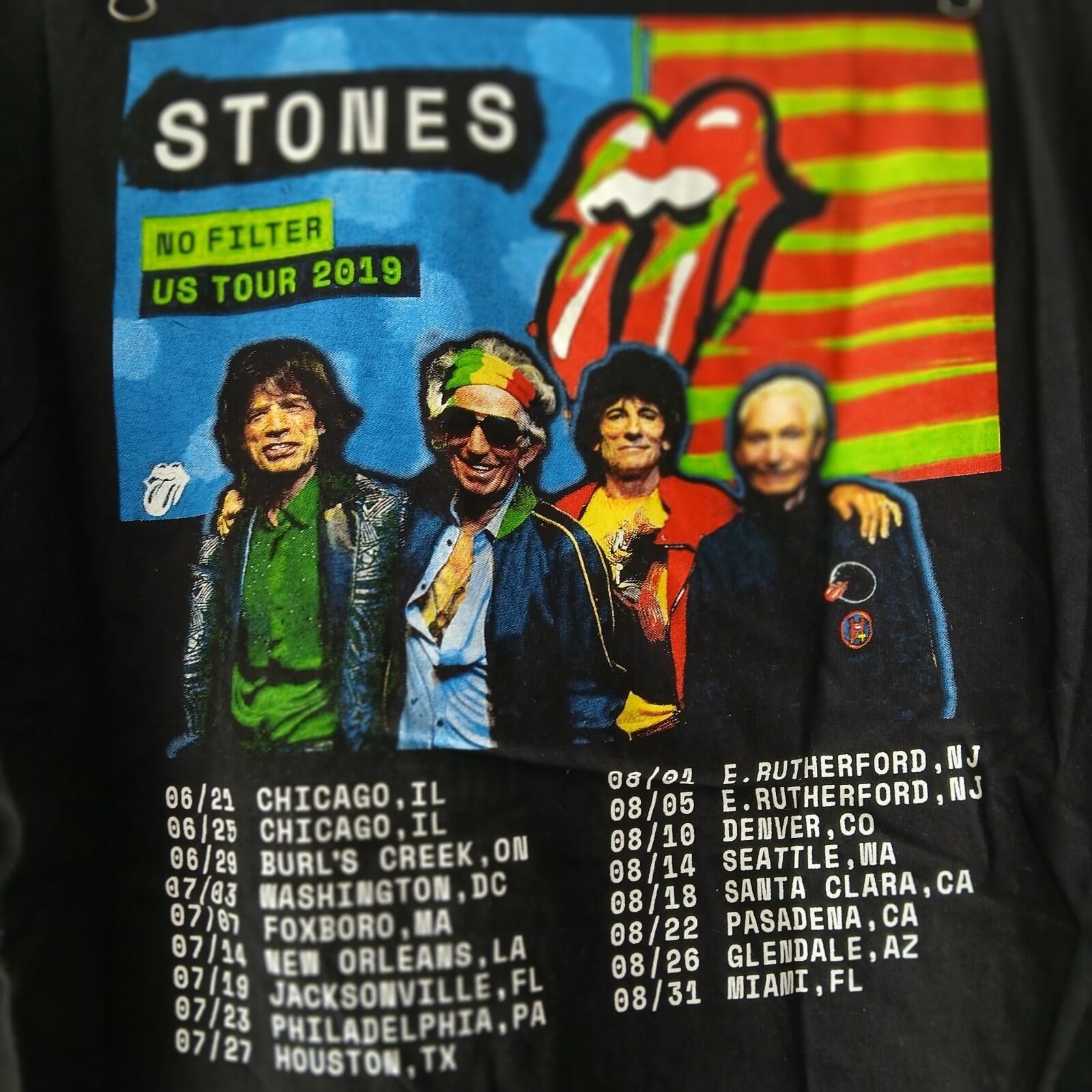 Rolling Stones 2019 NO FILTER US Tour T-Shirt – Alstyle Tag – Size L – 2-Sided