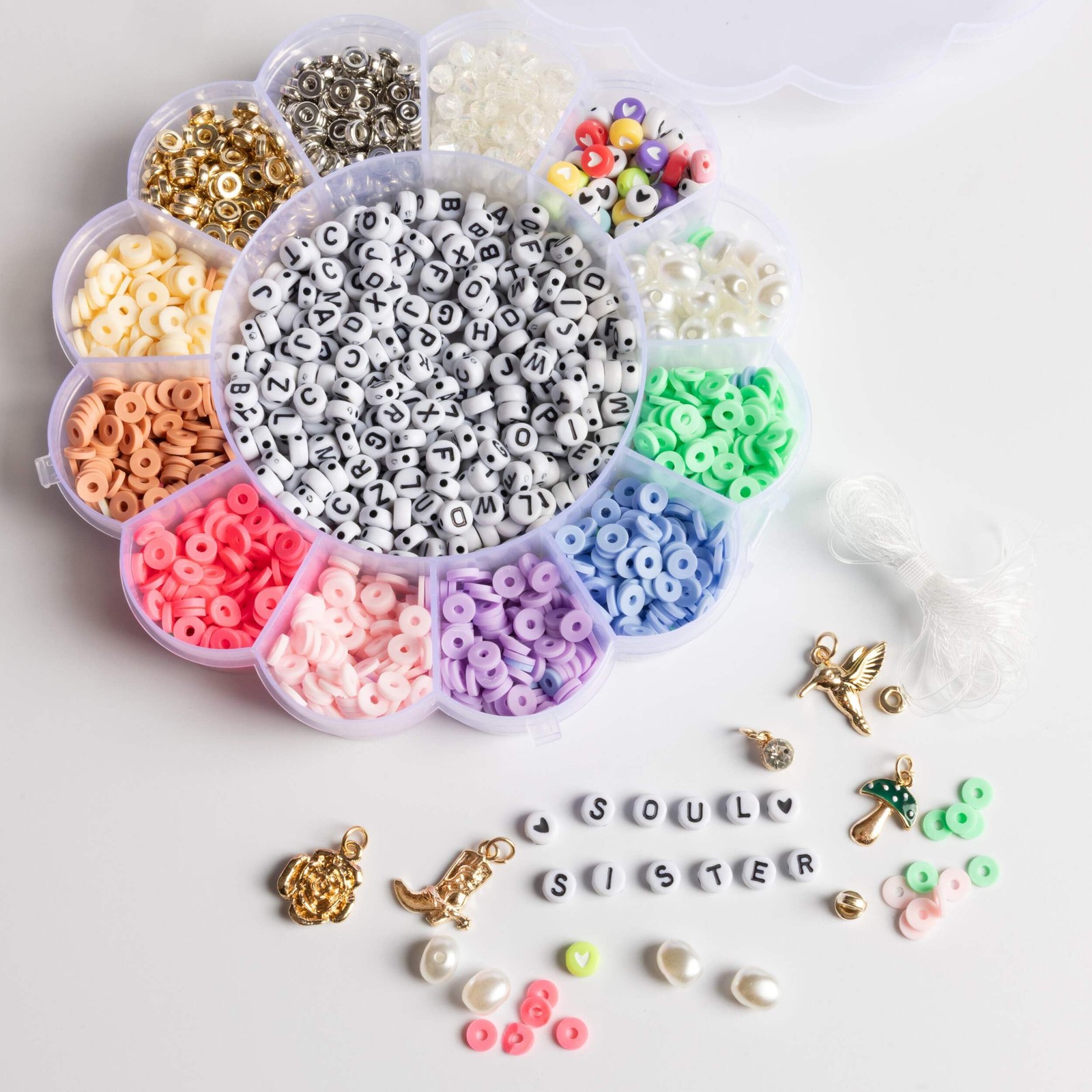 Jewelry Made By Me Flower Power Heishi Bead DIY Kit Charm Set