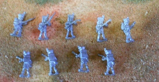 Lot: 9 Napoleonic Infantry Advance #C; 15mm Military Miniatures, Vintage Wargame