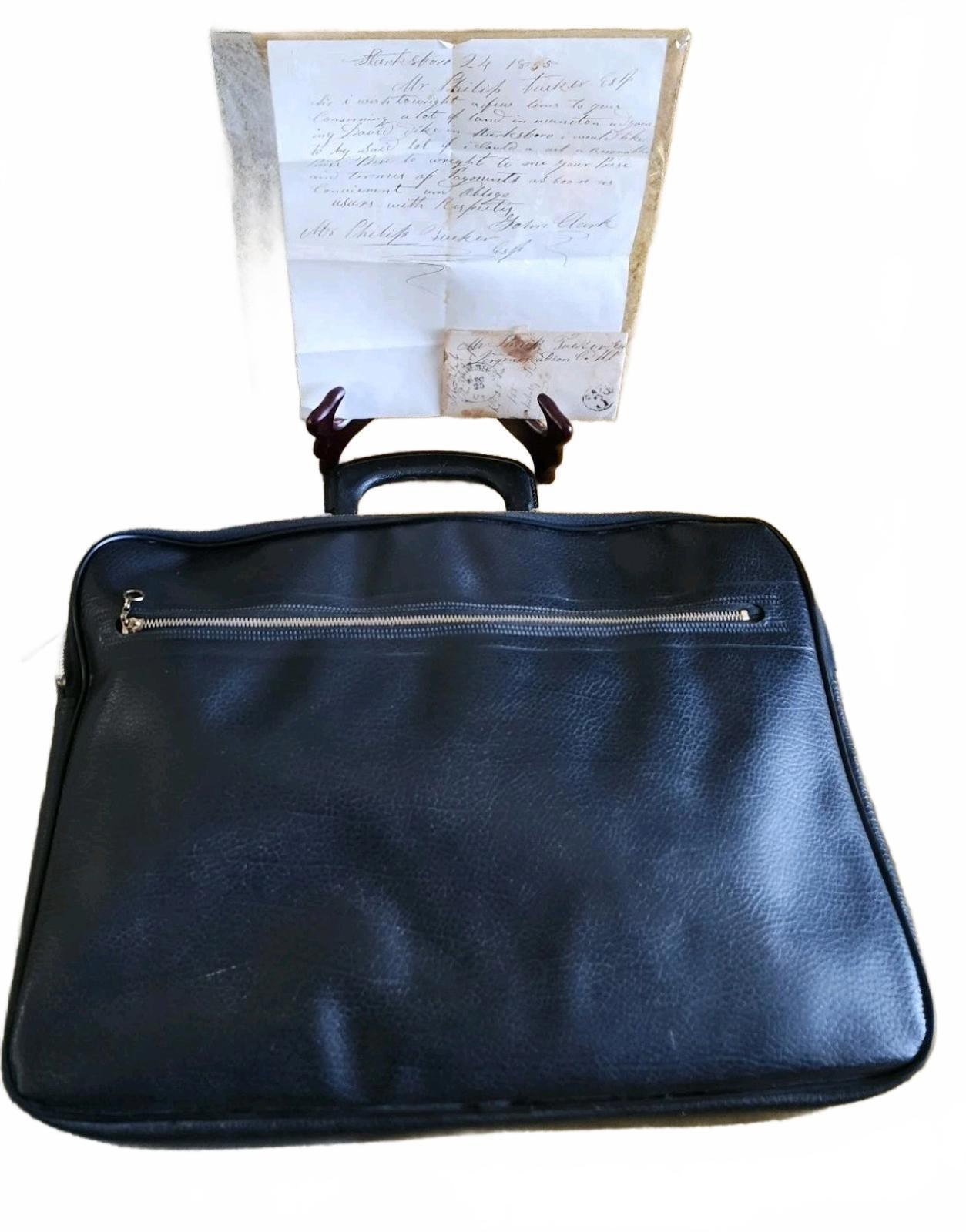 Rear 1800s/1900s Antique Laminar portfolio/Briefcase N Enquiry Letter/ envelope