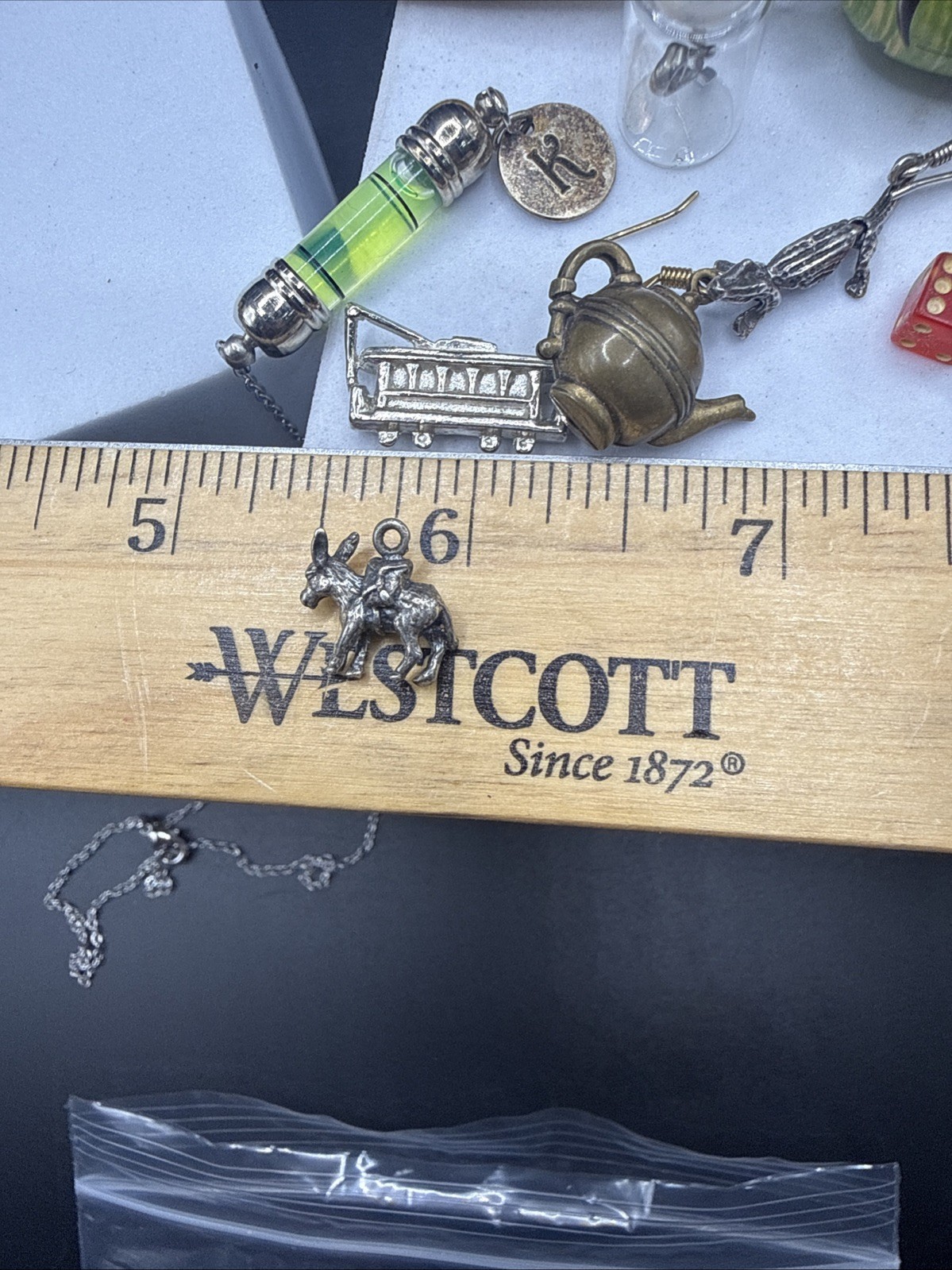Grandma’s Vintage Junk Drawer Lot, Miniature Trinkets, Pewter Bead Work