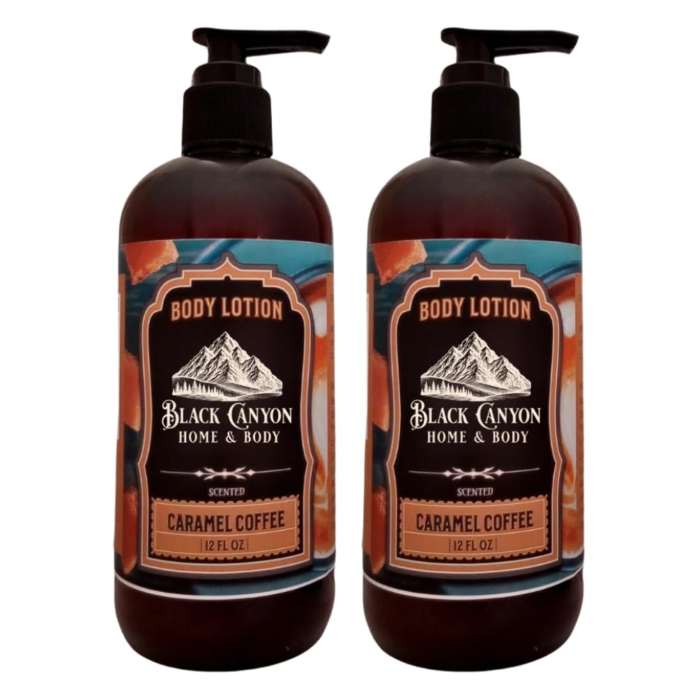 Black Canyon Caramel Coffee Body Lotion 12oz 2-Pack Lanolin Jojoba