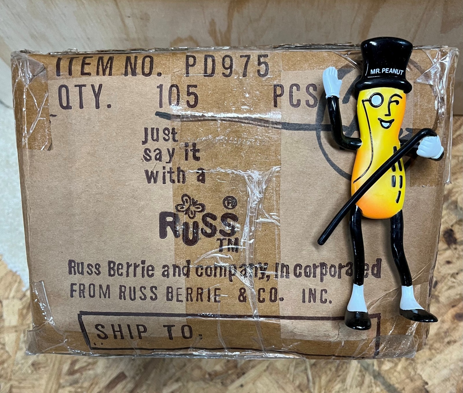 Planters Mr. Peanut Bendable – WHOLESALE PRICED – 1 case/105ea – NEW 1990’S
