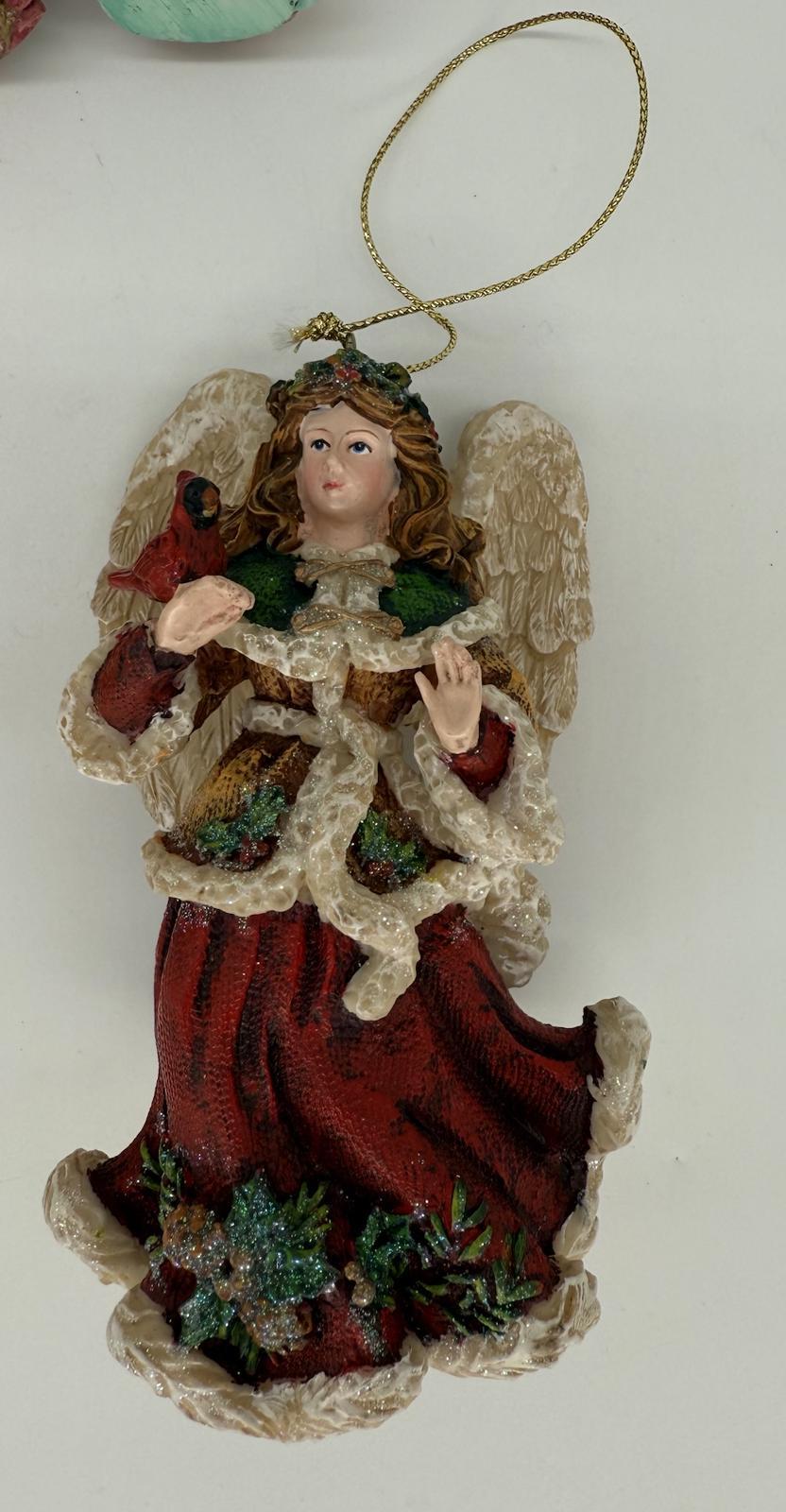 Vintage Angel Christmas Ornament Lot – 7 Hand-Painted