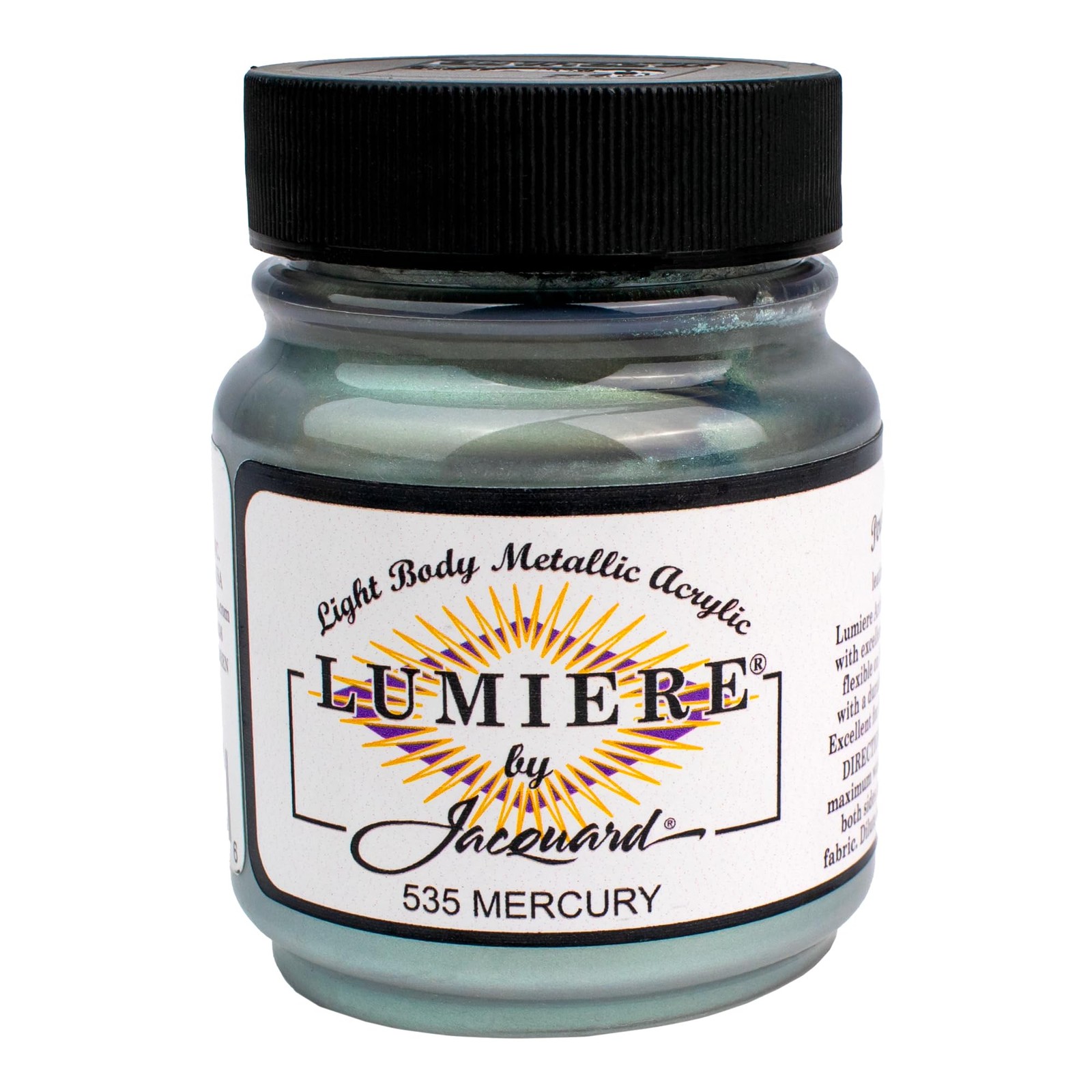 Jacquard Lumiere Metallic Fabric Paint 2.25oz Mercury Acrylic Multi-Surface Pain