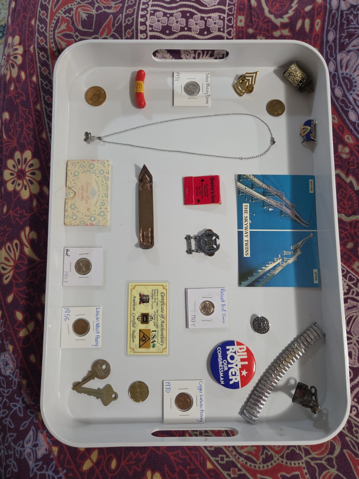 Vintage Junk Drawer With Silver And Gold