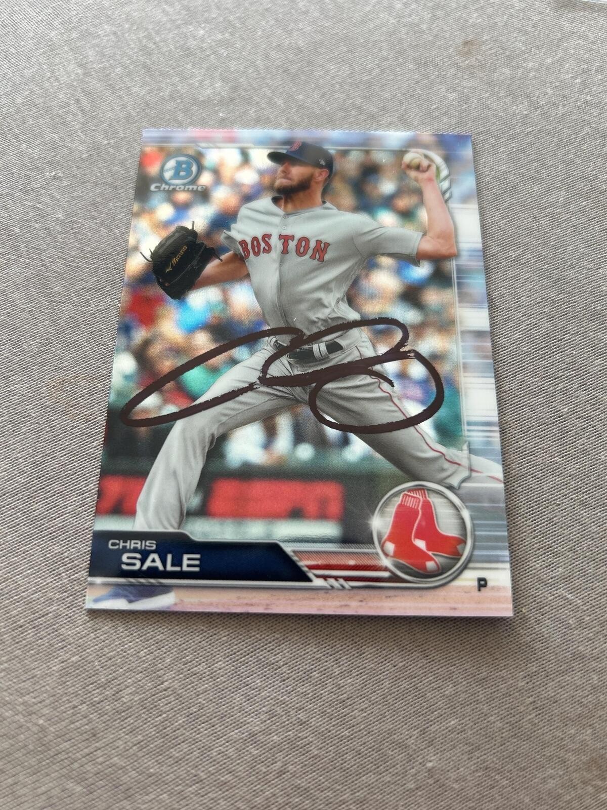 Chris Sale Signed Autographed Boston Red Sox Chrome Baseball Card w/COA